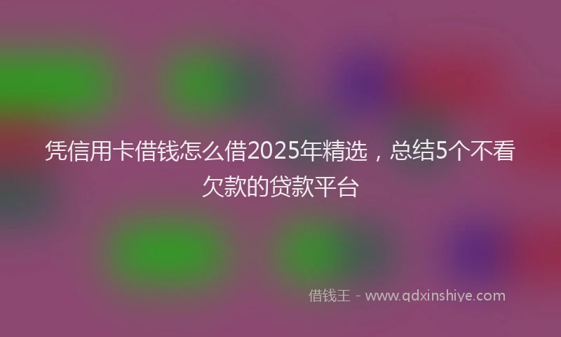 凭信用卡借钱怎么借2025年精选，总结5个不看欠款的贷款平台