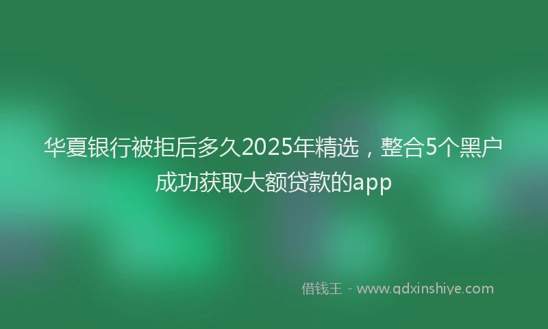 华夏银行被拒后多久2025年精选，整合5个黑户成功获取大额贷款的app