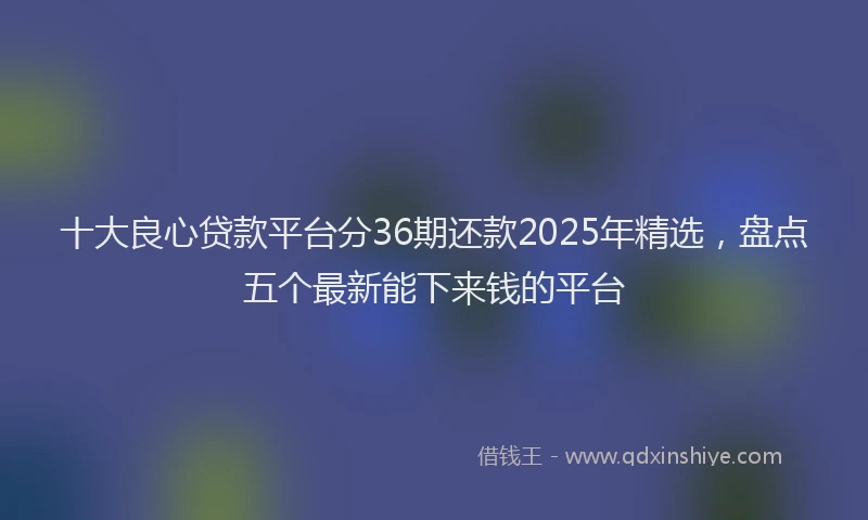 十大良心贷款平台分36期还款2025年精选，盘点五个最新能下来钱的平台