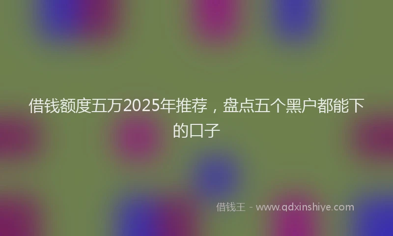 借钱额度五万2025年推荐，盘点五个黑户都能下的口子