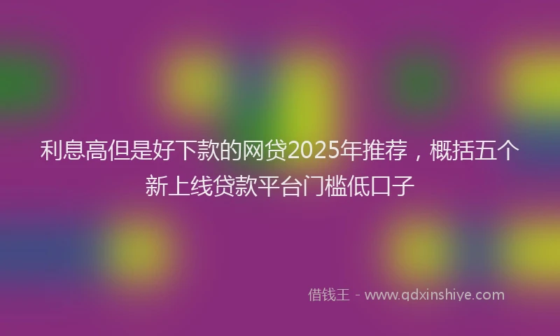 利息高但是好下款的网贷2025年推荐，概括五个新上线贷款平台门槛低口子