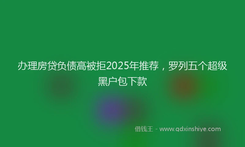 办理房贷负债高被拒2025年推荐，罗列五个超级黑户包下款