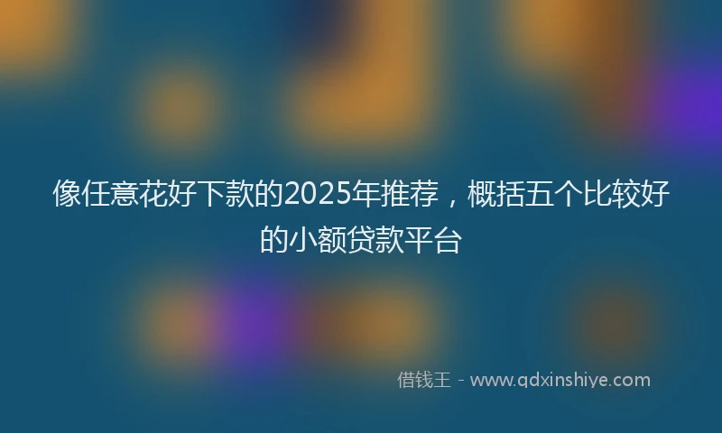 像任意花好下款的2025年推荐，概括五个比较好的小额贷款平台
