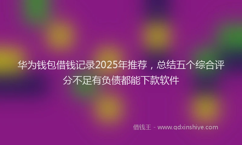 华为钱包借钱记录2025年推荐，总结五个综合评分不足有负债都能下款软件