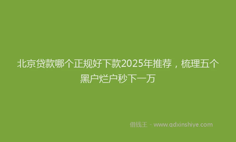 北京贷款哪个正规好下款2025年推荐，梳理五个黑户烂户秒下一万
