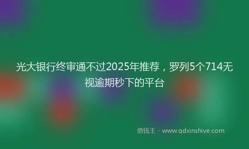 光大银行终审通不过2025年推荐，罗列5个714无视逾期秒下的平台