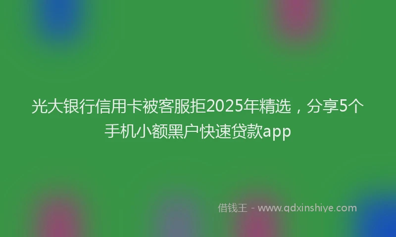 光大银行信用卡被客服拒2025年精选，分享5个手机小额黑户快速贷款app