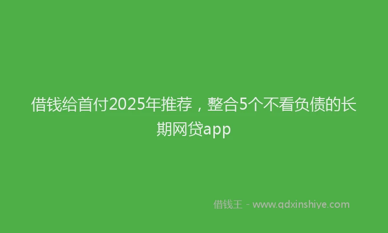 借钱给首付2025年推荐，整合5个不看负债的长期网贷app