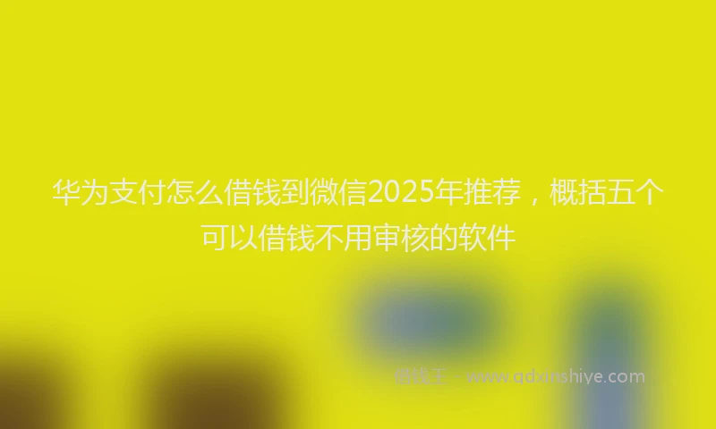 华为支付怎么借钱到微信2025年推荐，概括五个可以借钱不用审核的软件