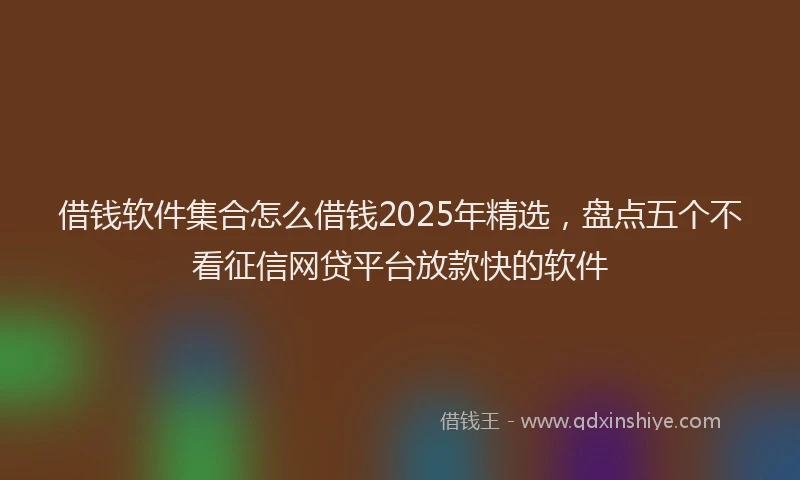借钱软件集合怎么借钱2025年精选，盘点五个不看征信网贷平台放款快的软件