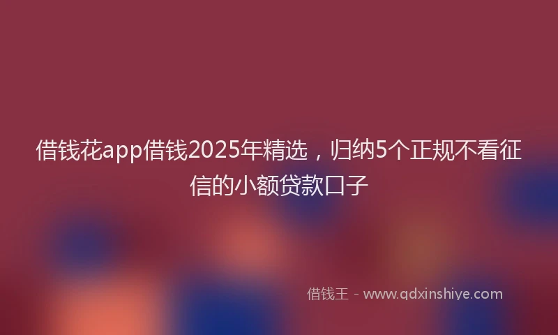 借钱花app借钱2025年精选，归纳5个正规不看征信的小额贷款口子