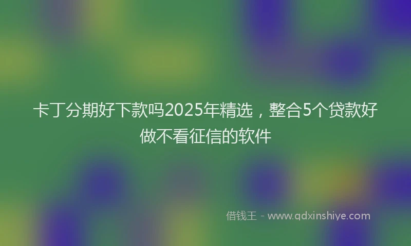 卡丁分期好下款吗2025年精选，整合5个贷款好做不看征信的软件