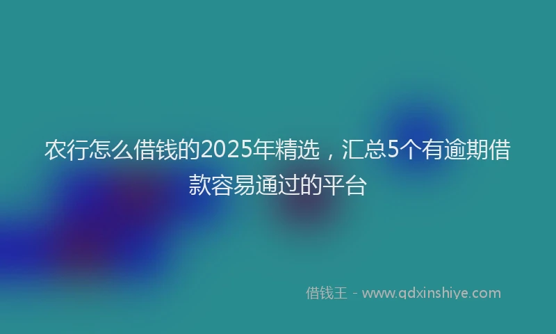 农行怎么借钱的2025年精选，汇总5个有逾期借款容易通过的平台