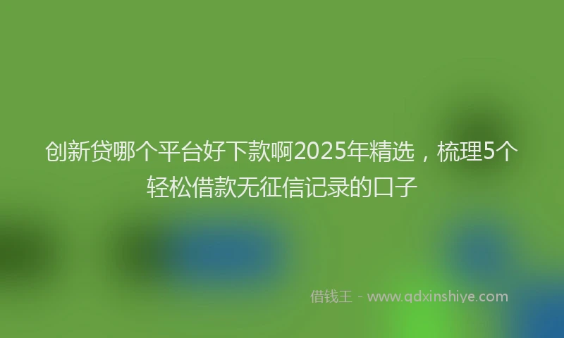 创新贷哪个平台好下款啊2025年精选，梳理5个轻松借款无征信记录的口子