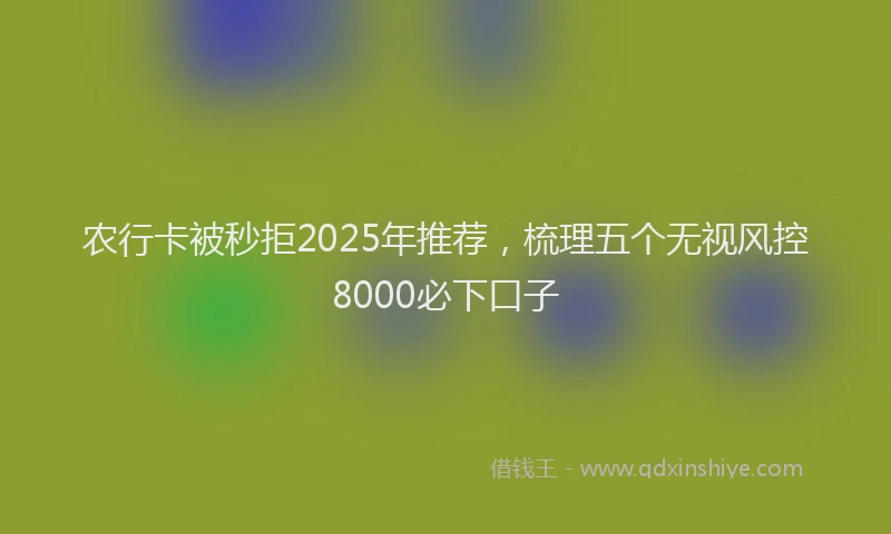 农行卡被秒拒2025年推荐，梳理五个无视风控8000必下口子