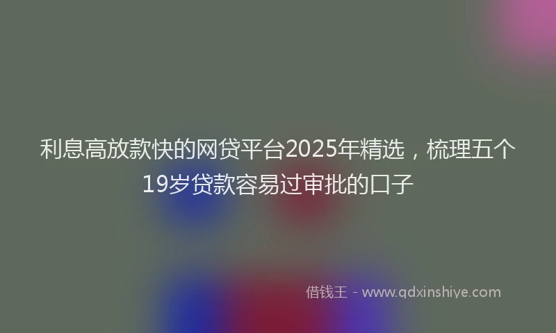 利息高放款快的网贷平台2025年精选，梳理五个19岁贷款容易过审批的口子