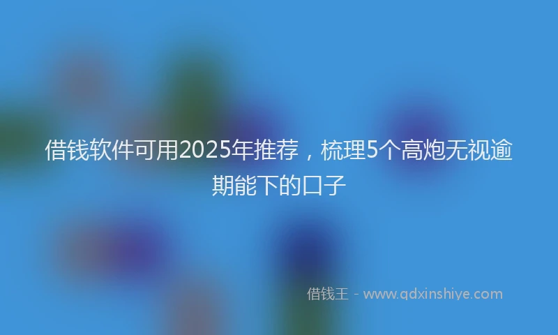借钱软件可用2025年推荐，梳理5个高炮无视逾期能下的口子