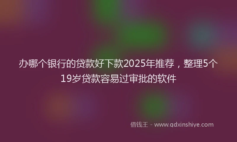办哪个银行的贷款好下款2025年推荐，整理5个19岁贷款容易过审批的软件