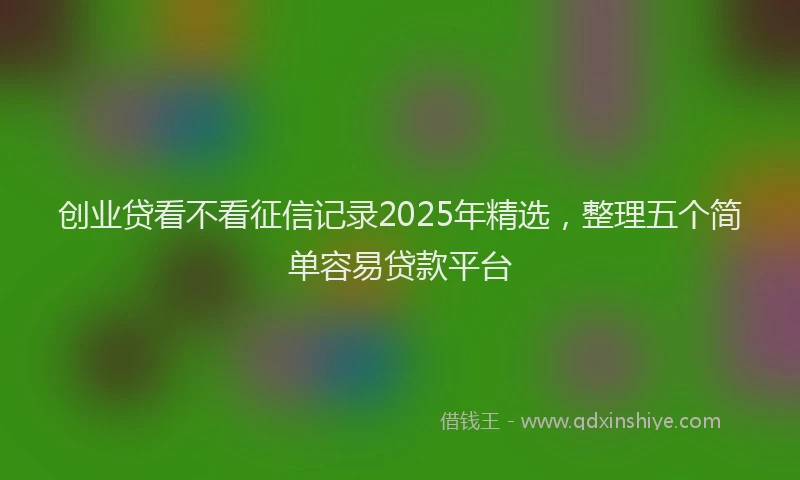创业贷看不看征信记录2025年精选，整理五个简单容易贷款平台