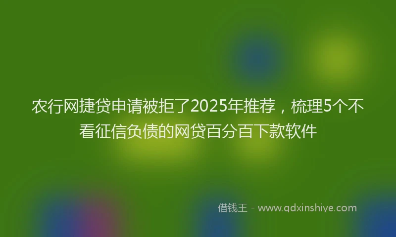 农行网捷贷申请被拒了2025年推荐，梳理5个不看征信负债的网贷百分百下款软件