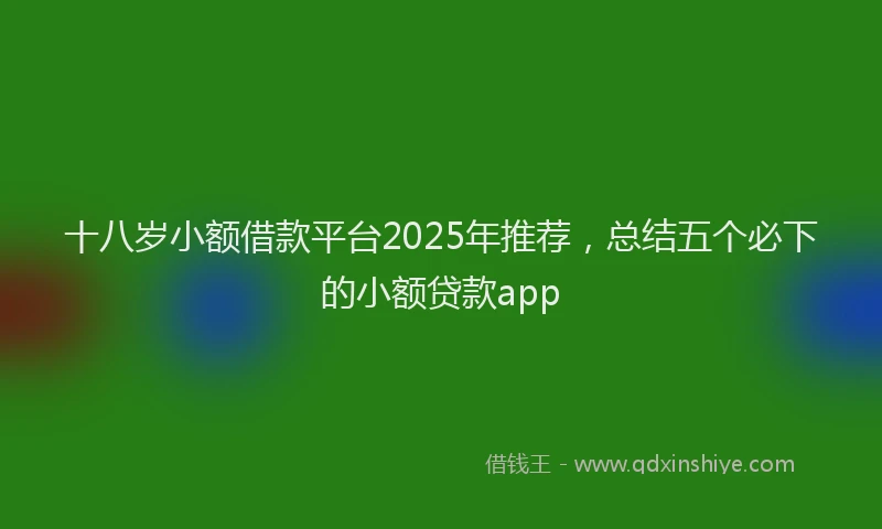 十八岁小额借款平台2025年推荐，总结五个必下的小额贷款app