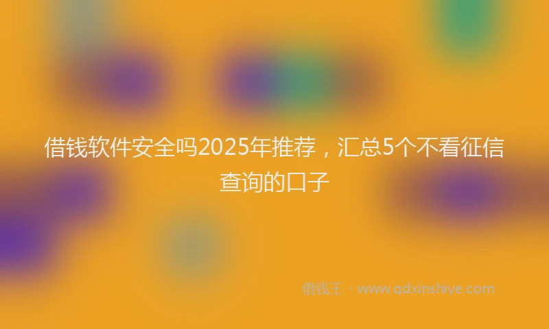借钱软件安全吗2025年推荐，汇总5个不看征信查询的口子