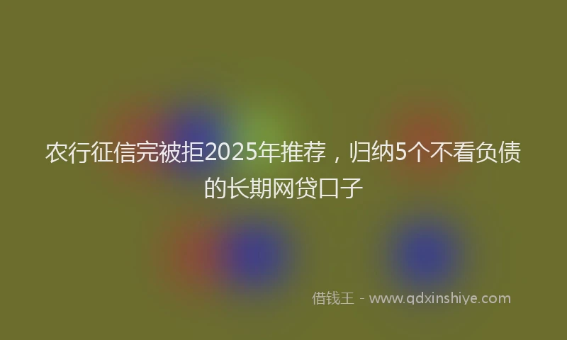 农行征信完被拒2025年推荐，归纳5个不看负债的长期网贷口子
