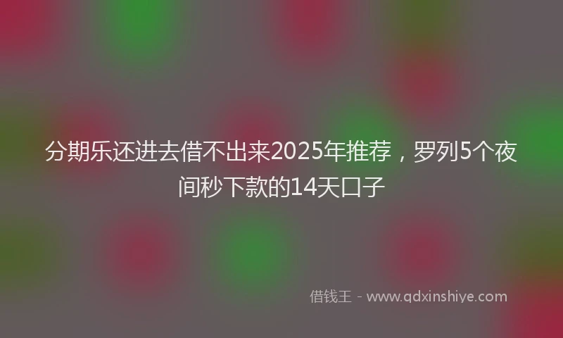 分期乐还进去借不出来2025年推荐，罗列5个夜间秒下款的14天口子
