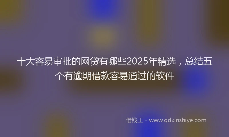十大容易审批的网贷有哪些2025年精选，总结五个有逾期借款容易通过的软件