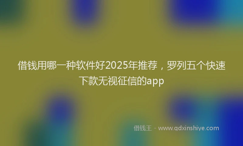 借钱用哪一种软件好2025年推荐，罗列五个快速下款无视征信的app