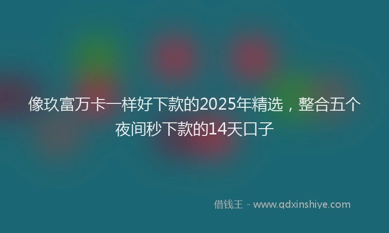 像玖富万卡一样好下款的2025年精选，整合五个夜间秒下款的14天口子