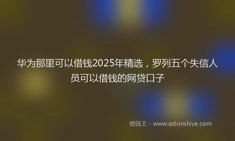 华为那里可以借钱2025年精选，罗列五个失信人员可以借钱的网贷口子