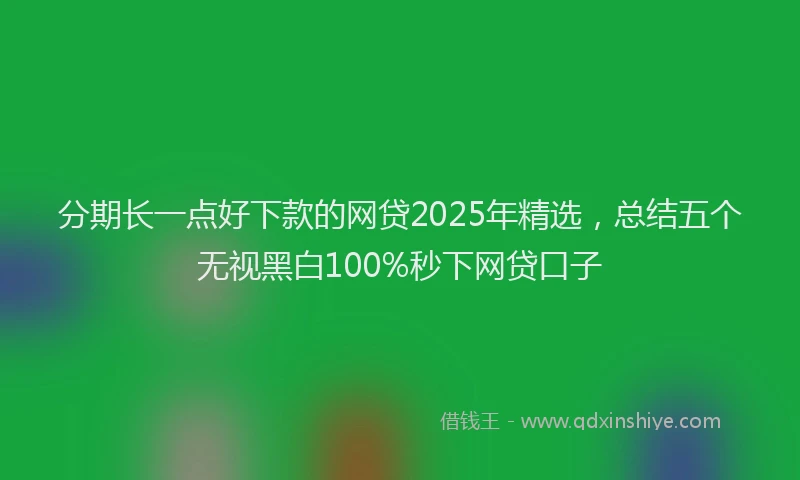 分期长一点好下款的网贷2025年精选，总结五个无视黑白100%秒下网贷口子