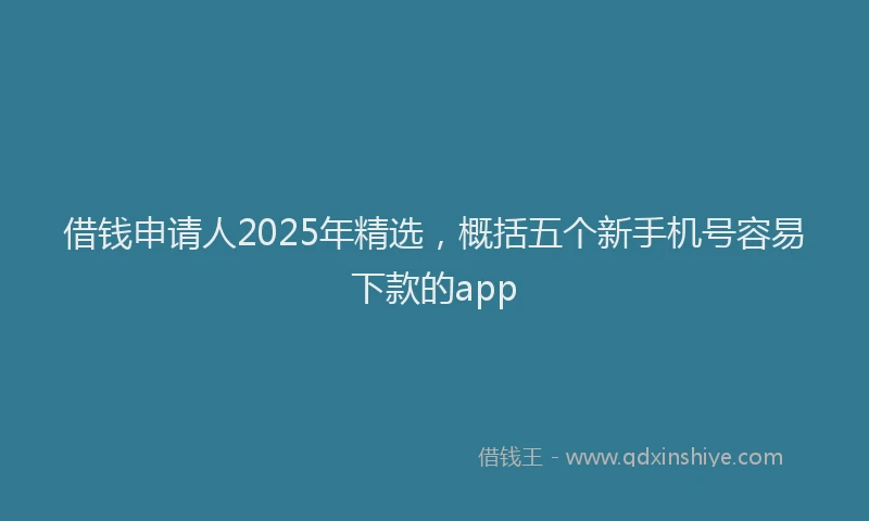 借钱申请人2025年精选，概括五个新手机号容易下款的app