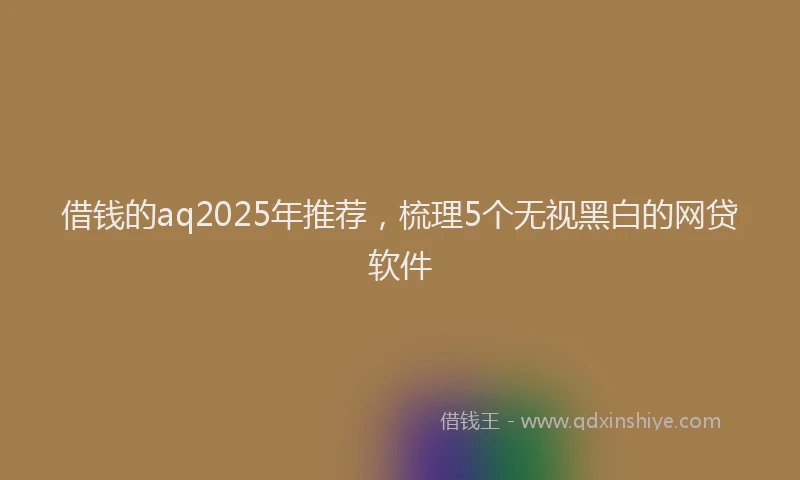 借钱的aq2025年推荐，梳理5个无视黑白的网贷软件