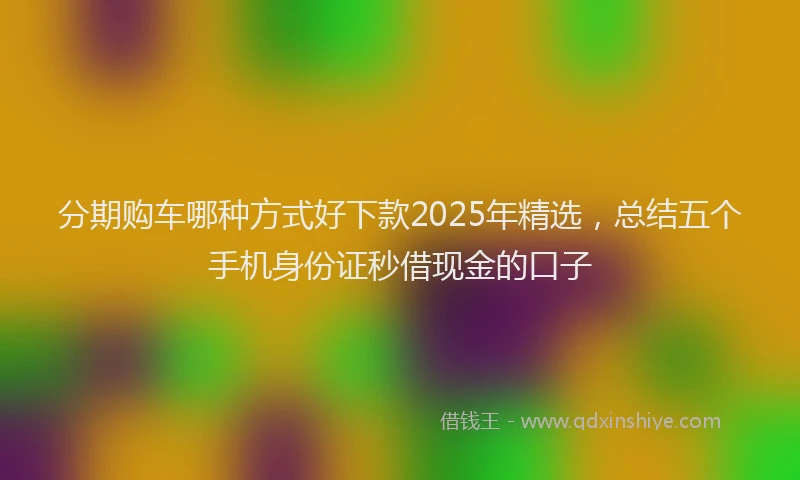 分期购车哪种方式好下款2025年精选，总结五个手机身份证秒借现金的口子