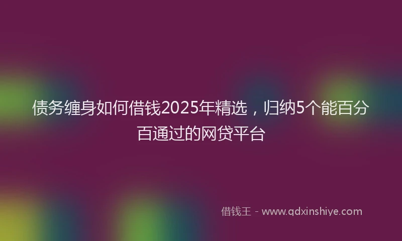 债务缠身如何借钱2025年精选，归纳5个能百分百通过的网贷平台