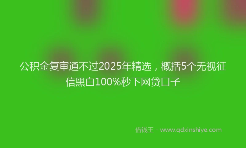 公积金复审通不过2025年精选，概括5个无视征信黑白100%秒下网贷口子