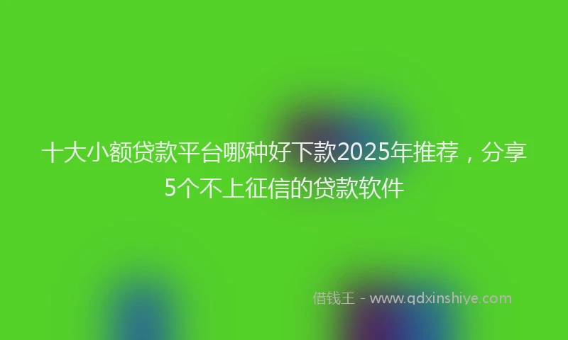 十大小额贷款平台哪种好下款2025年推荐，分享5个不上征信的贷款软件