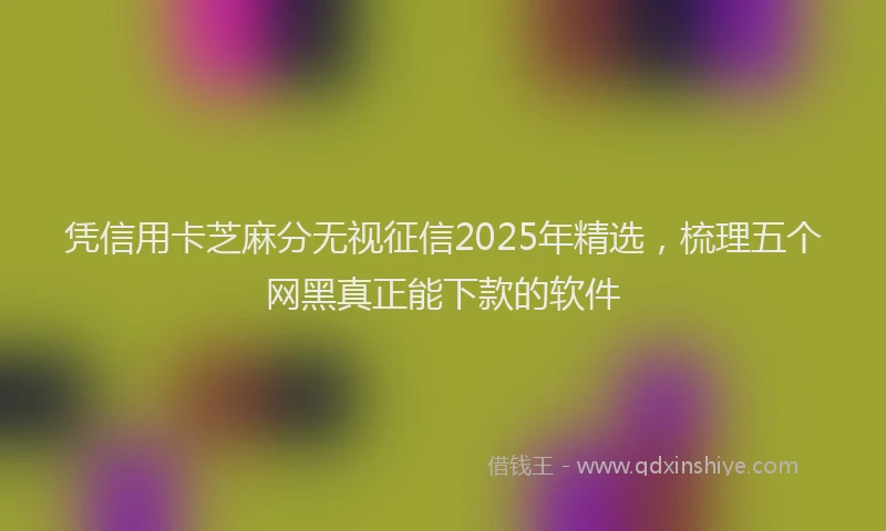 凭信用卡芝麻分无视征信2025年精选，梳理五个网黑真正能下款的软件