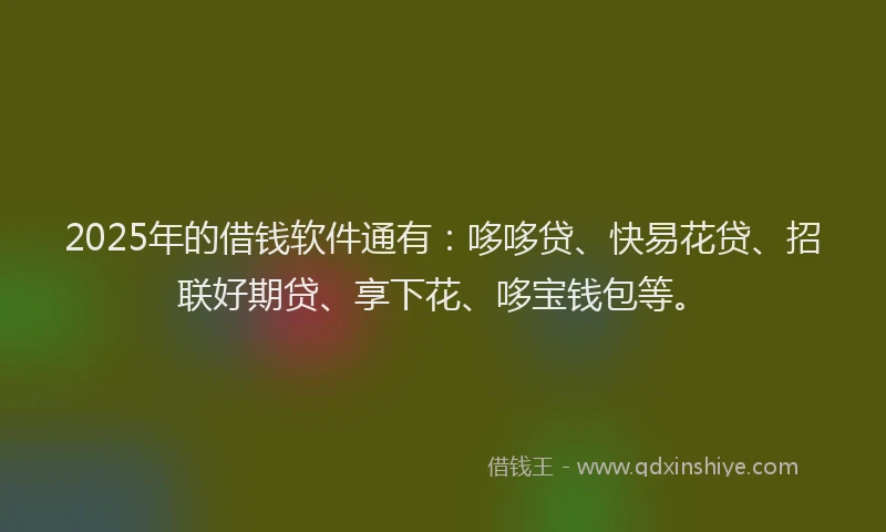2025年的借钱软件通有：哆哆贷、快易花贷、招联好期贷、享下花、哆宝钱包等。