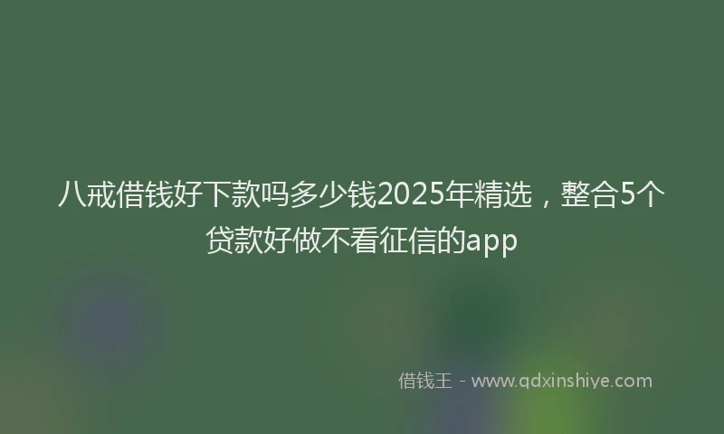 八戒借钱好下款吗多少钱2025年精选，整合5个贷款好做不看征信的app
