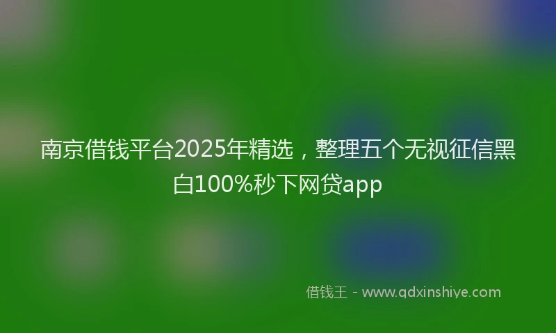 南京借钱平台2025年精选，整理五个无视征信黑白100%秒下网贷app