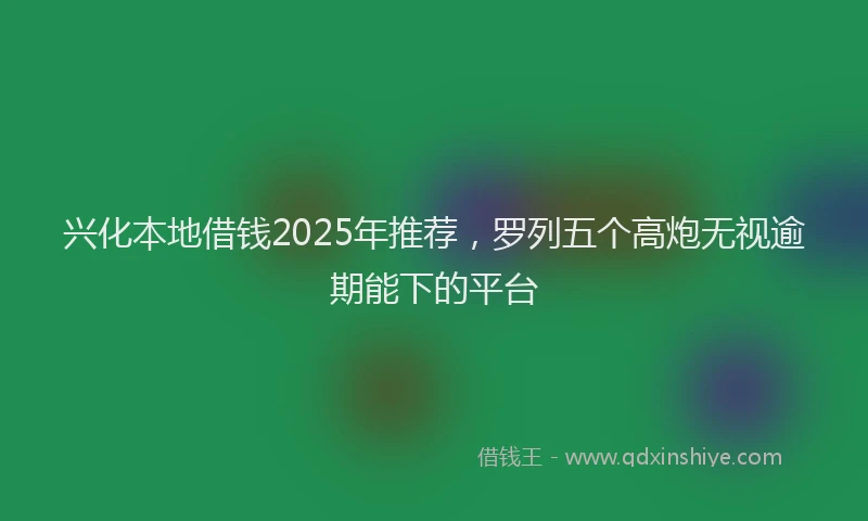 兴化本地借钱2025年推荐，罗列五个高炮无视逾期能下的平台