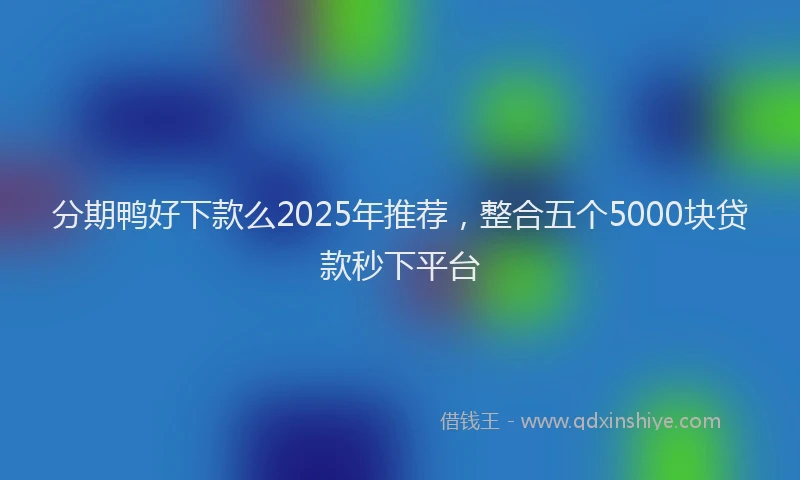 分期鸭好下款么2025年推荐，整合五个5000块贷款秒下平台