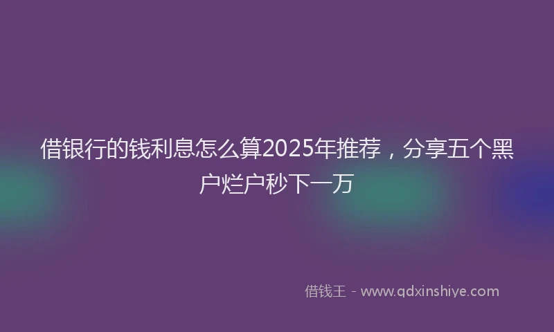 借银行的钱利息怎么算2025年推荐，分享五个黑户烂户秒下一万