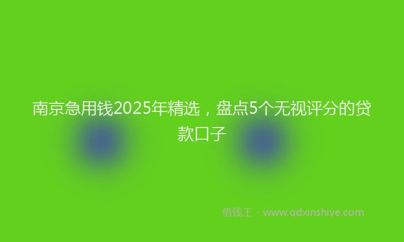 南京急用钱2025年精选，盘点5个无视评分的贷款口子
