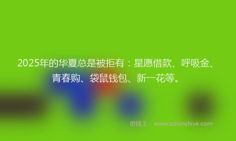 2025年的华夏总是被拒有：星愿借款、呼吸金、青春购、袋鼠钱包、新一花等。