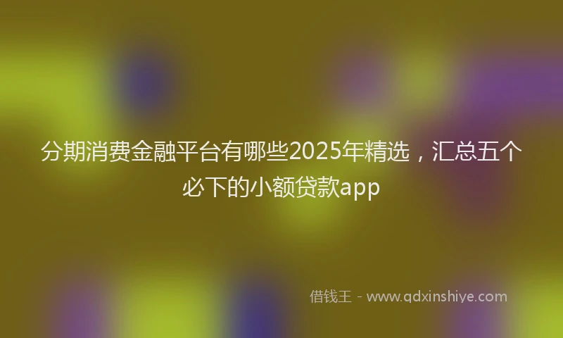分期消费金融平台有哪些2025年精选，汇总五个必下的小额贷款app
