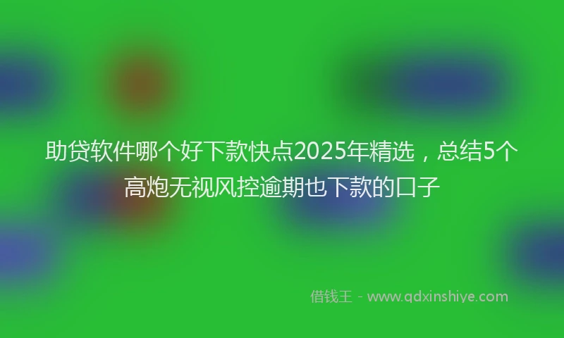 助贷软件哪个好下款快点2025年精选，总结5个高炮无视风控逾期也下款的口子